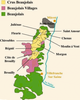 As 12 denominações no Beaujolais.