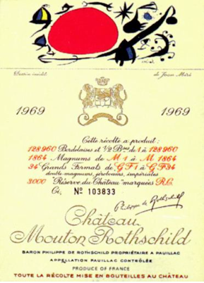Rótulo M. Rothschild ilustrado por Juan Miró
