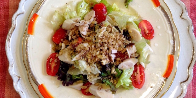 *SALADA VERDE, PALMITO e NOZES*